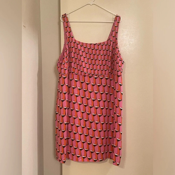 DIANE VON FURSTENBERG for TARGET NWOT 90s Shift Modern Geo Mini Dress in Pink - Picture 4 of 7